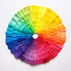 Obraz premium rainbow in the full spectrum of colours on a white background creative with Generative Ai