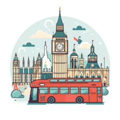 Foto op Canvas London concept with landmarks icons design vector i © visual