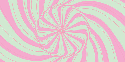 Fototapeta na wymiar Swirling radial ice cream background. Vector illustration for swirl design. Summer. Vortex spiral twirl. Pink. Helix rotation rays. Converging psychadelic scalable stripes.