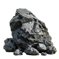 Black stone isolated on white background
