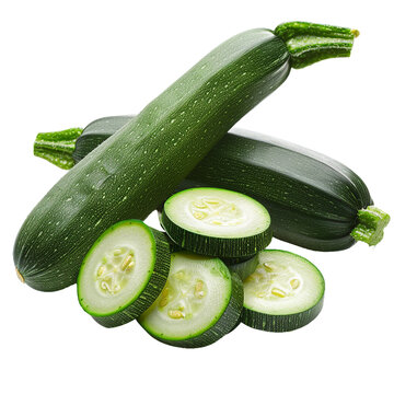 Zucchini Courgette, transparent background, isolated image, generative AI