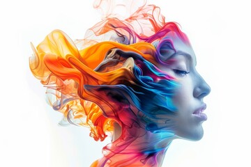 young girl in colorful paint
