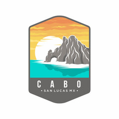 Cabo San Lucas National Park Emblem patch logo illustration