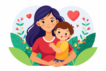 Mother's day vector arts illustration 