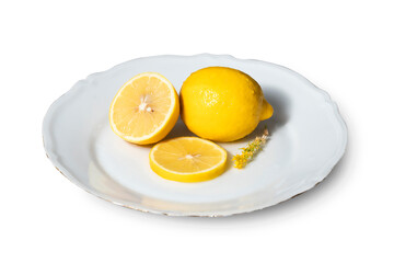 lemon on plate