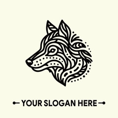 Vintage Wild Wolf Logo Vector Illustration