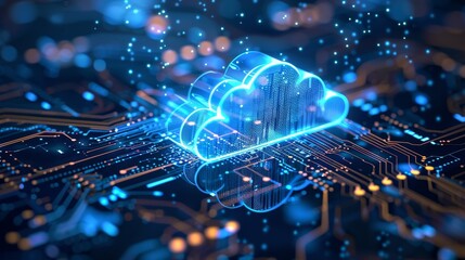 Explore the fusion of technology and innovation in hybrid cloud computing - obrazy, fototapety, plakaty