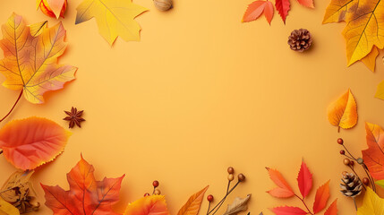 border background with copy space about autumn