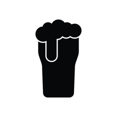 Black Solid Beer Glass vector icon