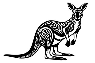 Fototapeta na wymiar Kangaroo silhouette vector art illustration