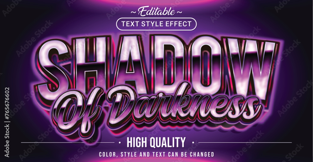 Poster Editable text style effect - Shadow of Darkness text style theme.