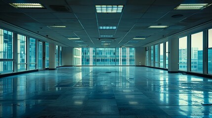 An image of empty office spaces, representing businesses that have closed down due to economic downturns