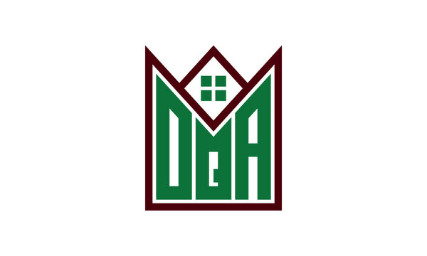 OQA initial letter builders real estate logo design vector. construction, housing, home marker, property, building, apartment, flat, compartment, business, corporate, house rent, rental, commercial