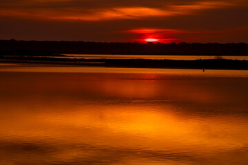 sunset at Pialassa Baiona near Marina Romean (Italy)
