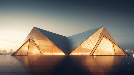 Modern abstract style cube shape building