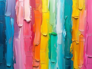Rainbow art heavy paint texture bold brush