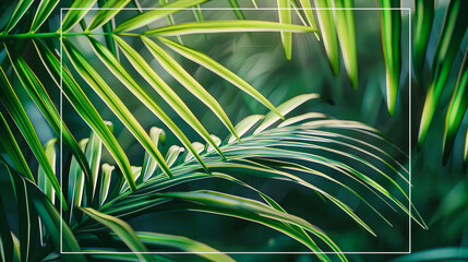 Sunlit palm leaves in a dense forest, capturing the essence of tropical beauty and botanical richness