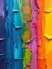 Rainbow art heavy paint texture bold brush