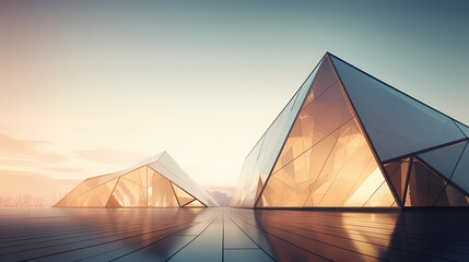 Modern abstract style cube shape building