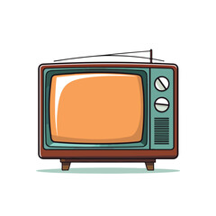 Old television symbol flat vector illustration isol