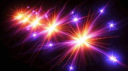 Obraz premium A show of fireworks, black background