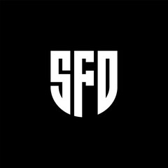 SFD letter logo design with black background in illustrator, cube logo, vector logo, modern alphabet font overlap style. calligraphy designs for logo, Poster, Invitation, etc.