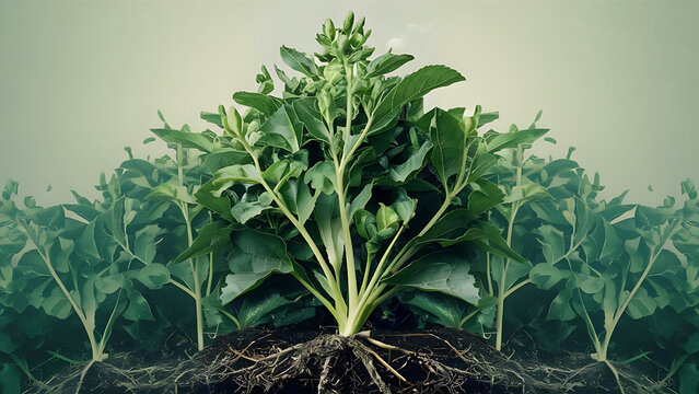 comfrey herb Symphytum officinale. Generative Ai