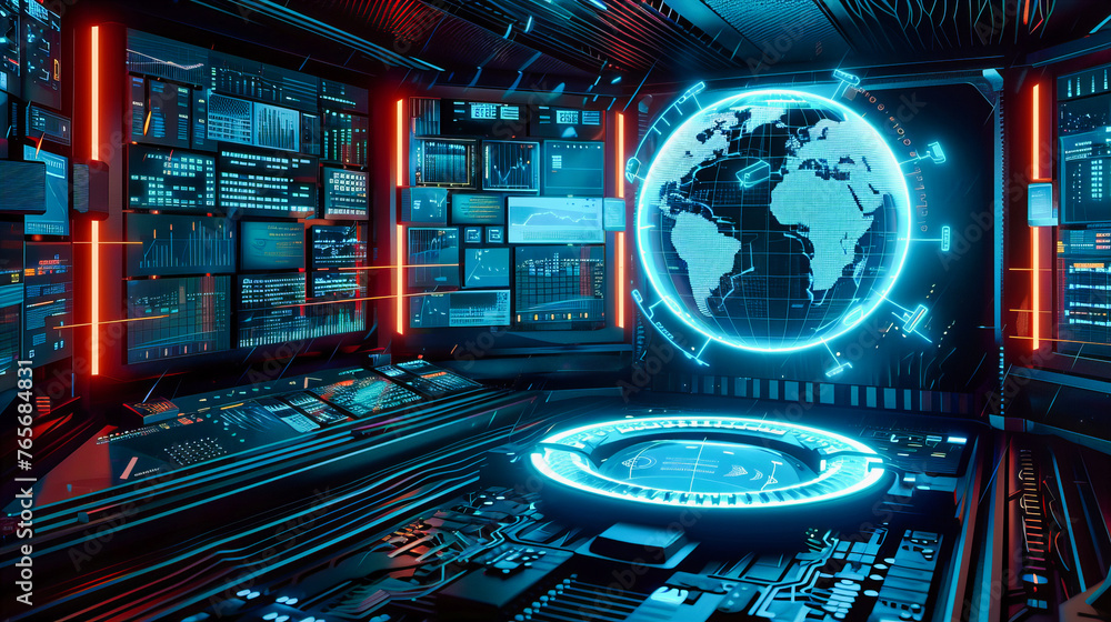 Poster the digital globe, a representation of global networking and the seamless flow of information across