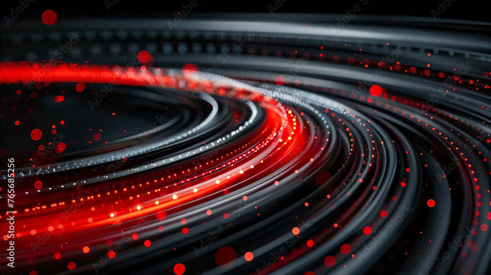 Aufkleber the dynamic flow of digital energy captured in abstract lines and glowing circles, symbolizing the p
