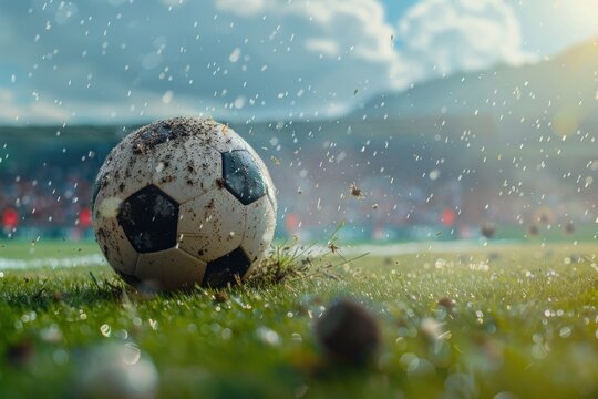  close-up of a soccer ball at the moment of impact capturing the energy and precision of the kick