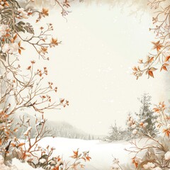 Naklejka na ściany i meble Winter Style Vector Illustration Border Banner Art Background with Empty Copy Space created with Generative AI Technology