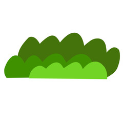 Vector bush green grass ,Simple flat illustration isolated on white background.