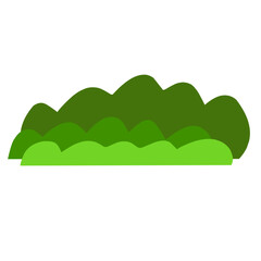 Vector bush green grass ,Simple flat illustration isolated on white background.