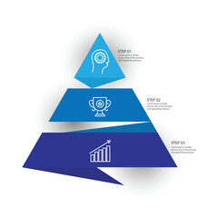 Pyramid infographic design element template, layout vector for presentation