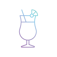 Gradient Line Pina Colada vector icon