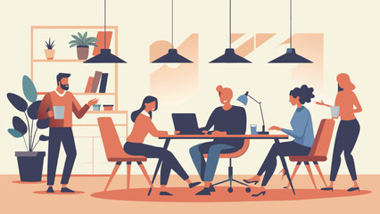 Diverse team working together in a modern office