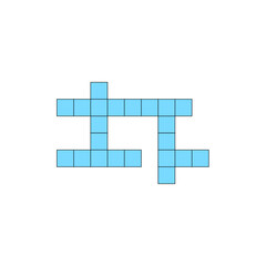 Obraz premium Creative vector illustration of blue crossword constructor, empty grid. Art design for magazine and newspaper template. Graphic abstract concept of boiling game elements