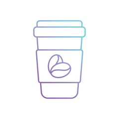 Gradient Line Hot Coffee vector icon