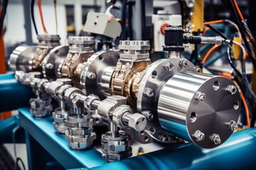 Obraz premium A thermocouple junction in its natural habitat: the intricate world of industrial machinery
