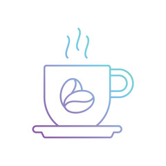 Gradient Line Hot Coffee vector icon