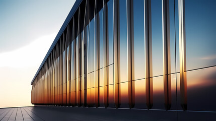 Abstract polygonal building exterior design, conceptual architectural design