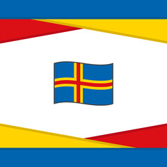 Aland Islands Flag Abstract Background Design Template. Aland Islands Independence Day Banner Social Media Post. Aland Islands Vector