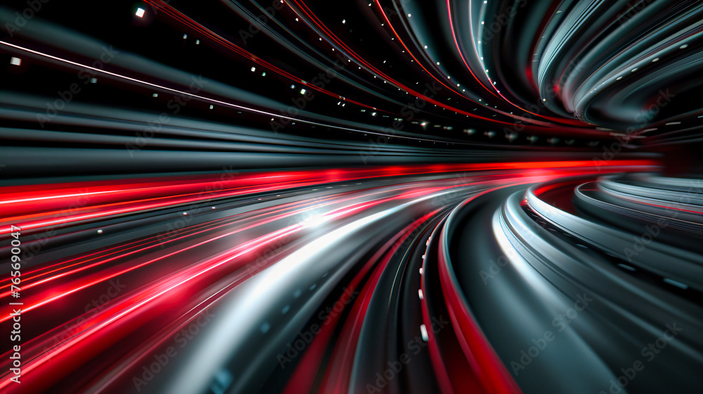 Aufkleber the velocity of the future captured in a tunnel of light, where technology accelerates through the f