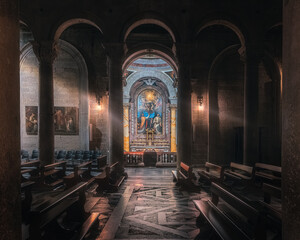 interior of San Lorenzo cathedral in Viterbo Italy - obrazy, fototapety, plakaty