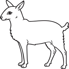 Domestic animals coloring pages. Domestic animals outline vector