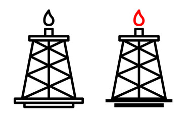 Natural Gas Rig and Shale Extraction Icons. Energy Production and Resource Symbols.