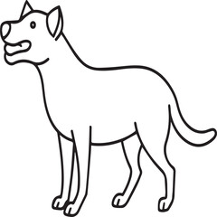 Domestic animals coloring pages. Domestic animals outline vector