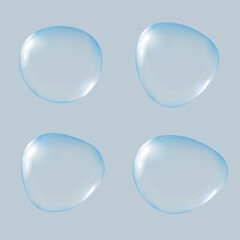 Realistic soap bubbles with rainbow reflection. Vector illustration. Foam bubbles.	