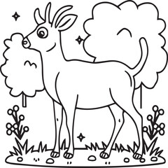Domestic animals coloring pages. Domestic animals outline vector