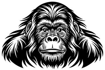 Orangutan silhouette  vector art illustration